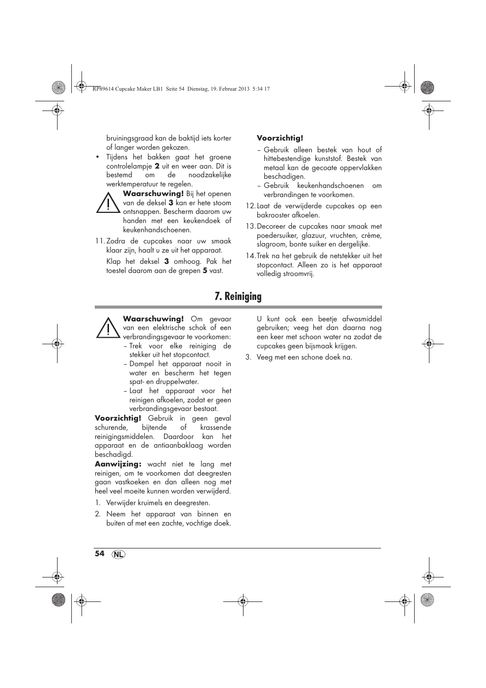 Reiniging | Silvercrest SCCM 800 A1 User Manual | Page 56 / 78