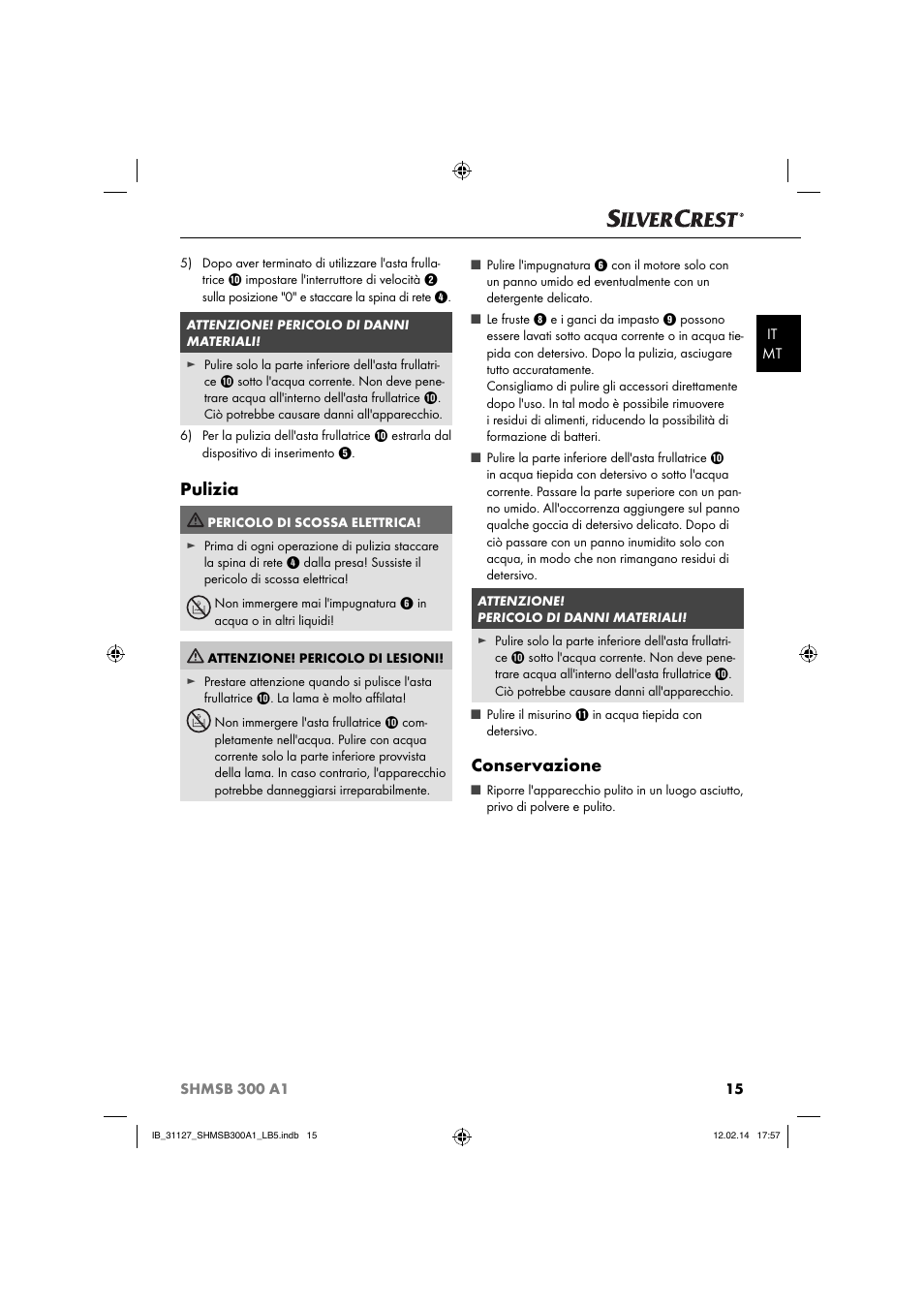Pulizia, Conservazione | Silvercrest SHMSB 300 A1 User Manual | Page 18 / 44