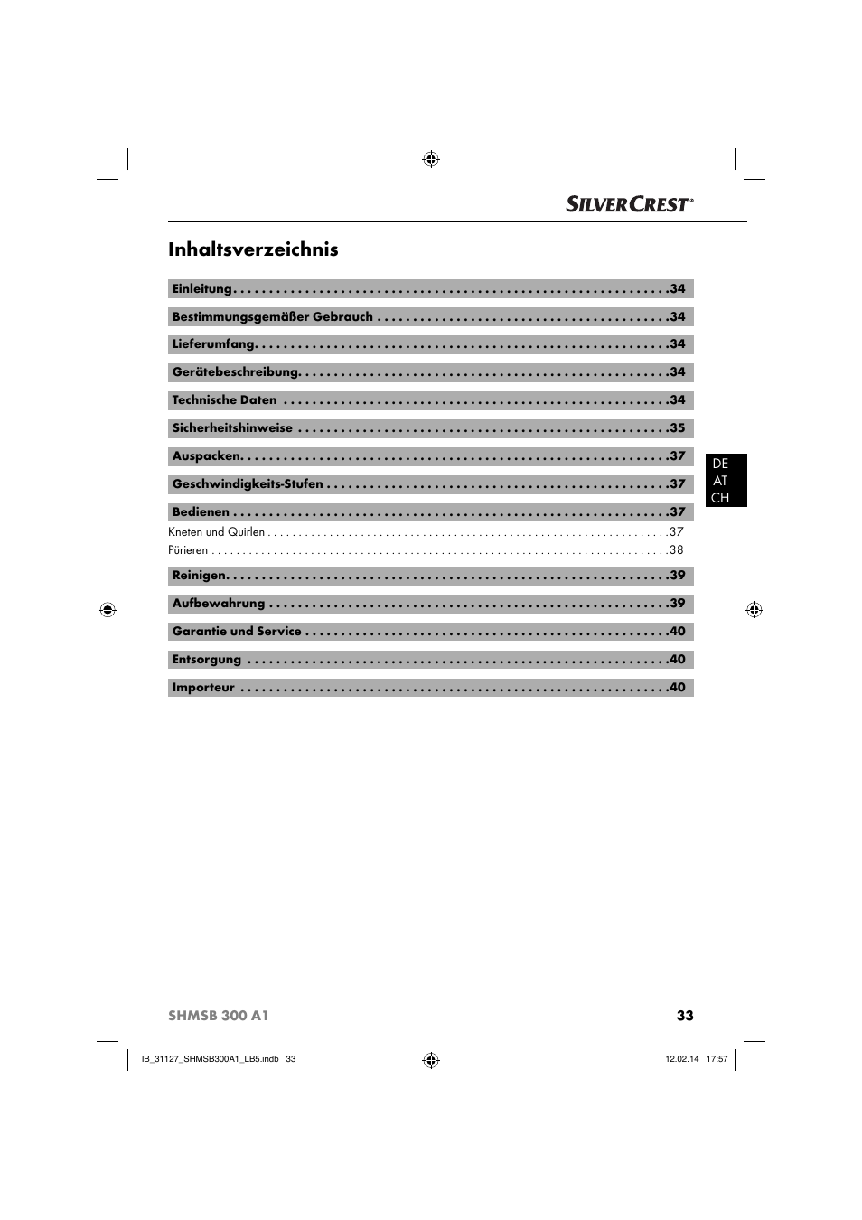 Silvercrest SHMSB 300 A1 User Manual | Page 36 / 44