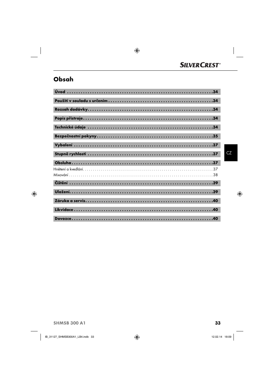 Silvercrest SHMSB 300 A1 User Manual | Page 36 / 60