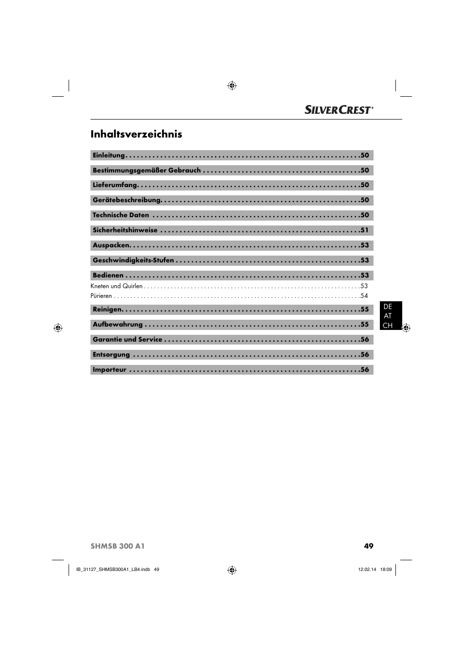 Silvercrest SHMSB 300 A1 User Manual | Page 52 / 60