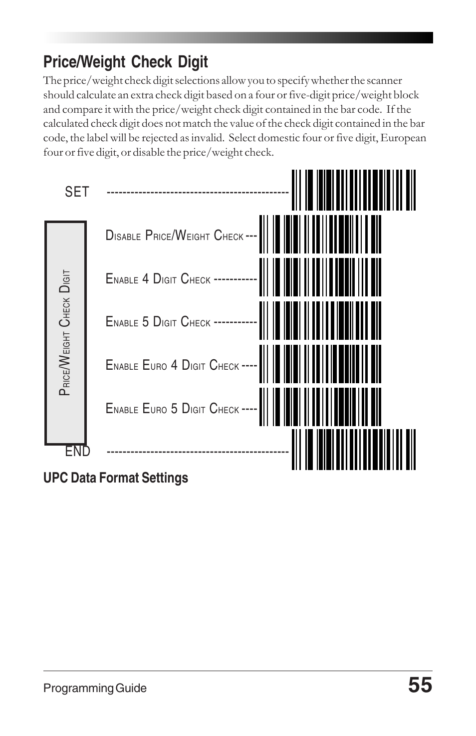 Price/weight check digit | Datalogic Scanning 6000 User Manual | Page 59 / 104