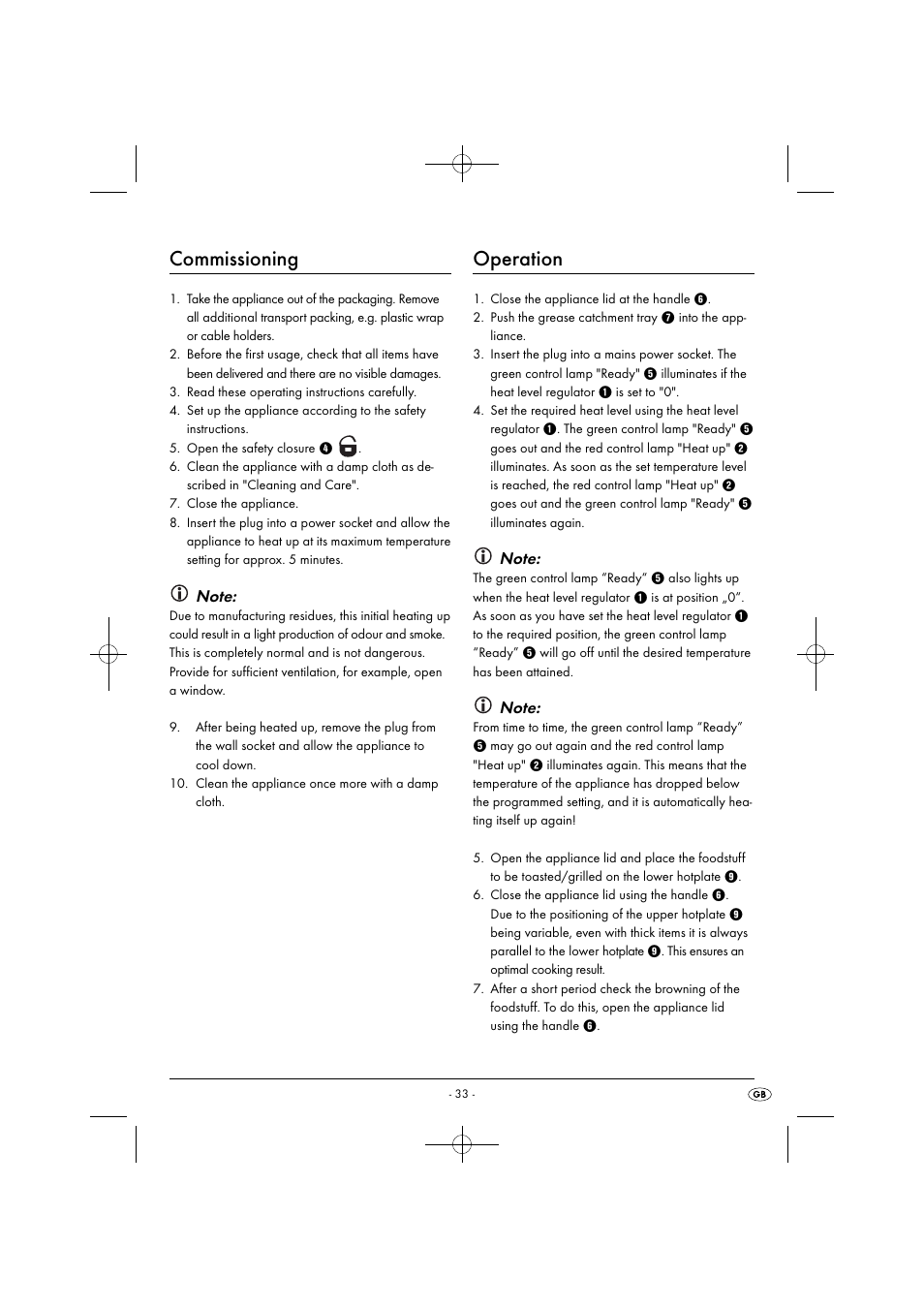 Commissioning, Operation | Silvercrest SPM 2000 A2 User Manual | Page 36 / 51