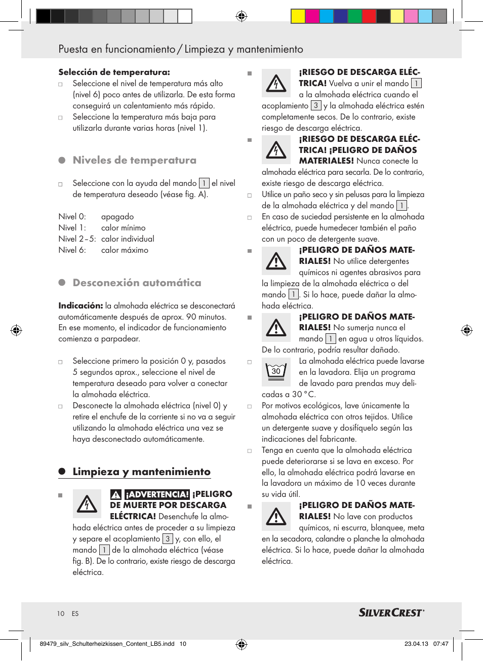 Niveles de temperatura, Desconexión automática, Limpieza y mantenimiento | Silvercrest SSHK 100 B2 User Manual | Page 10 / 45