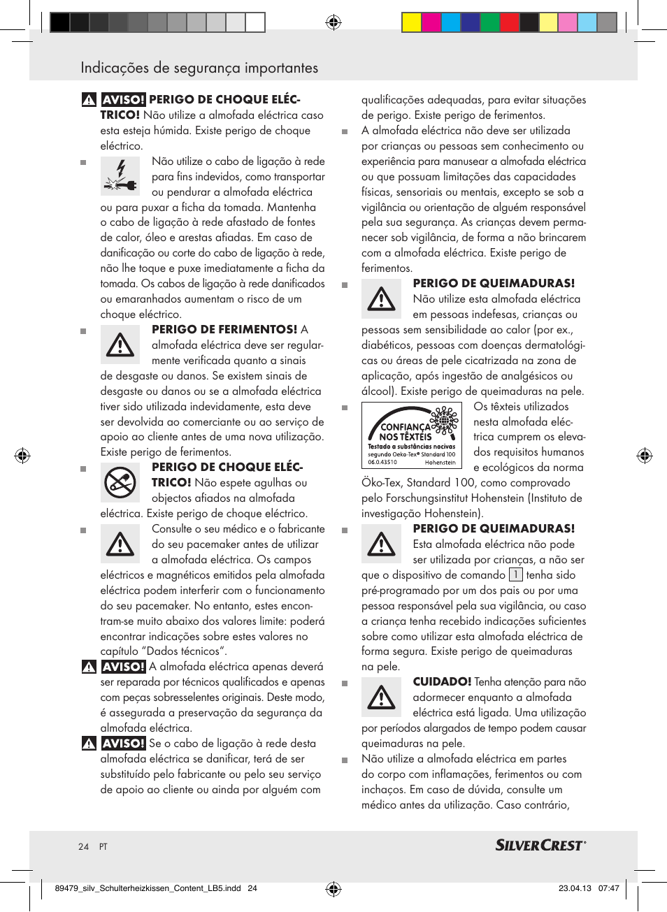 Indicações de segurança importantes | Silvercrest SSHK 100 B2 User Manual | Page 24 / 45