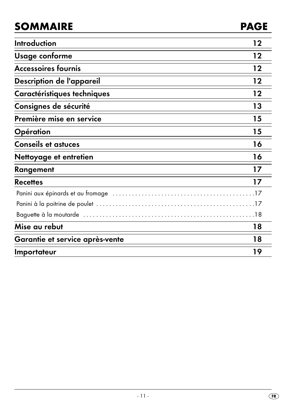 Sommaire page | Silvercrest SPM 2000 A2 User Manual | Page 14 / 42