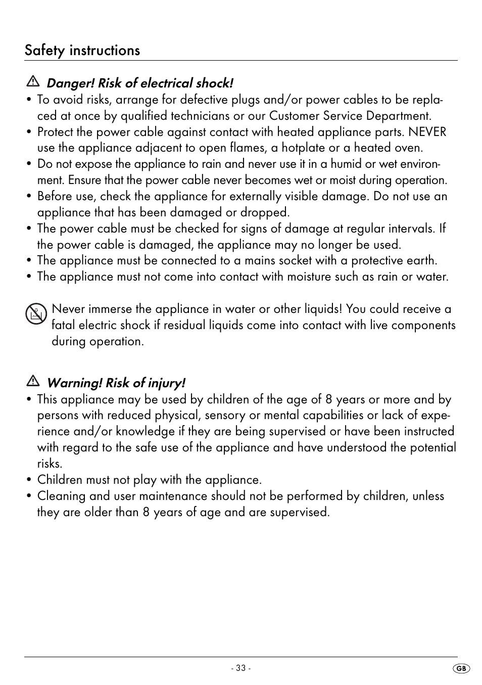 Safety instructions | Silvercrest SPM 2000 A2 User Manual | Page 36 / 42