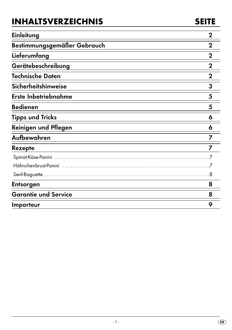 Inhaltsverzeichnis seite | Silvercrest SPM 2000 A2 User Manual | Page 4 / 42