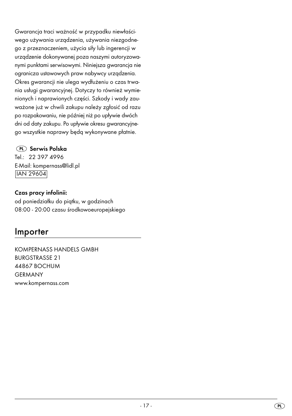 Importer | Silvercrest SPM 2000 A2 User Manual | Page 20 / 65
