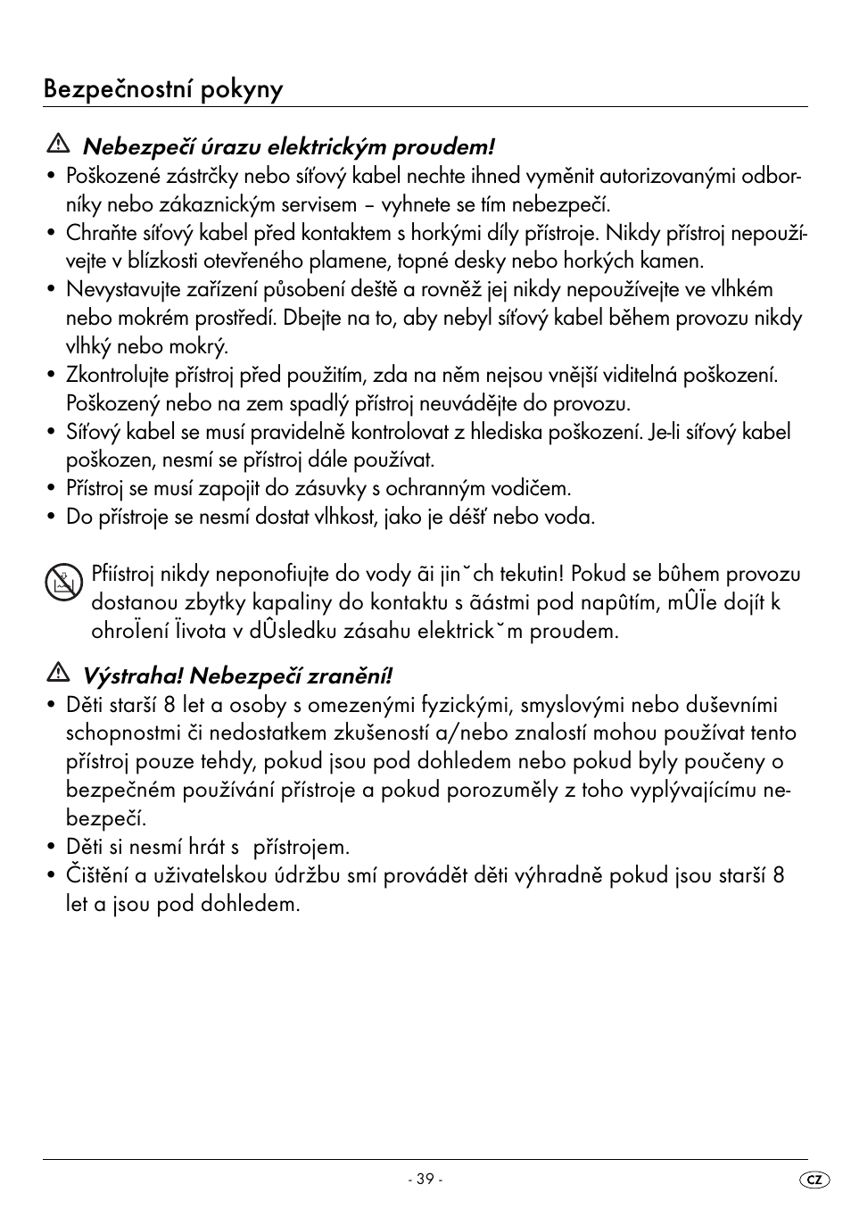 Bezpečnostní pokyny | Silvercrest SPM 2000 A2 User Manual | Page 42 / 65