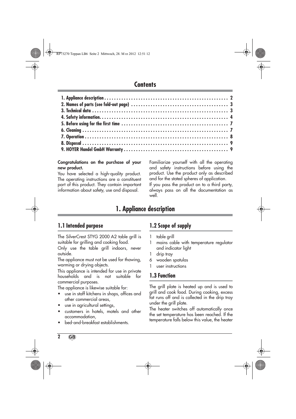 Silvercrest STYG 2000 A2 User Manual | Page 4 / 14