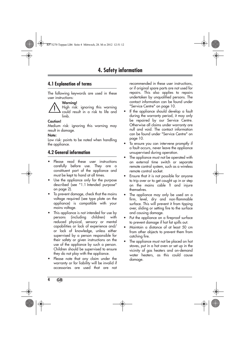 Safety information, 1 explanation of terms, 2 general information | Silvercrest STYG 2000 A2 User Manual | Page 6 / 14