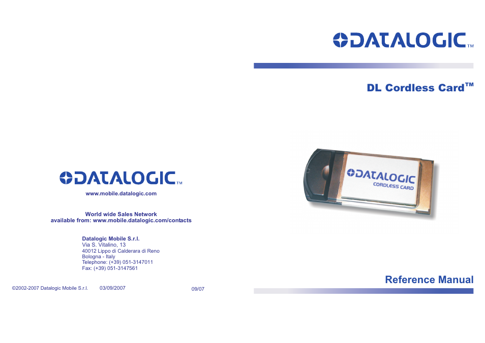 Datalogic Scanning DL Cordless Card DLCC User Manual | 55 pages