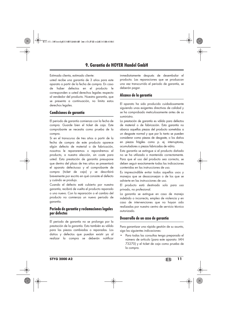 Garantía de hoyer handel gmbh | Silvercrest STYG 2000 A2 User Manual | Page 13 / 54