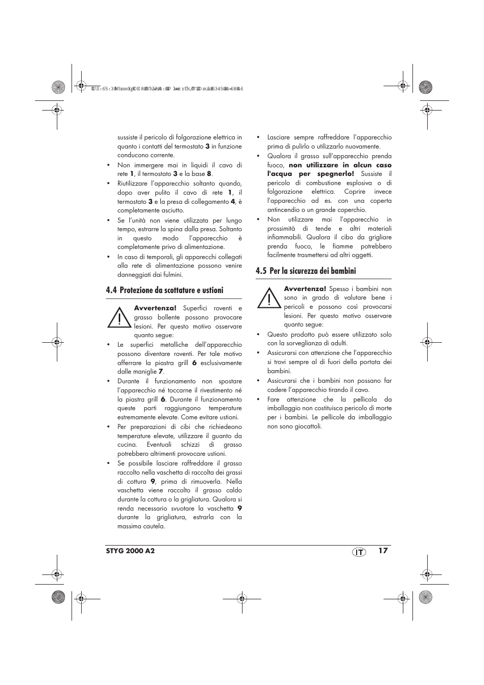 4 protezione da scottature e ustioni, 5 per la sicurezza dei bambini | Silvercrest STYG 2000 A2 User Manual | Page 19 / 54