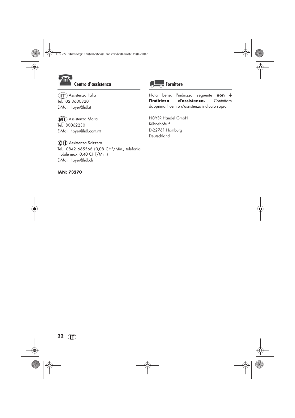 Centro d’assistenza, Fornitore | Silvercrest STYG 2000 A2 User Manual | Page 24 / 54