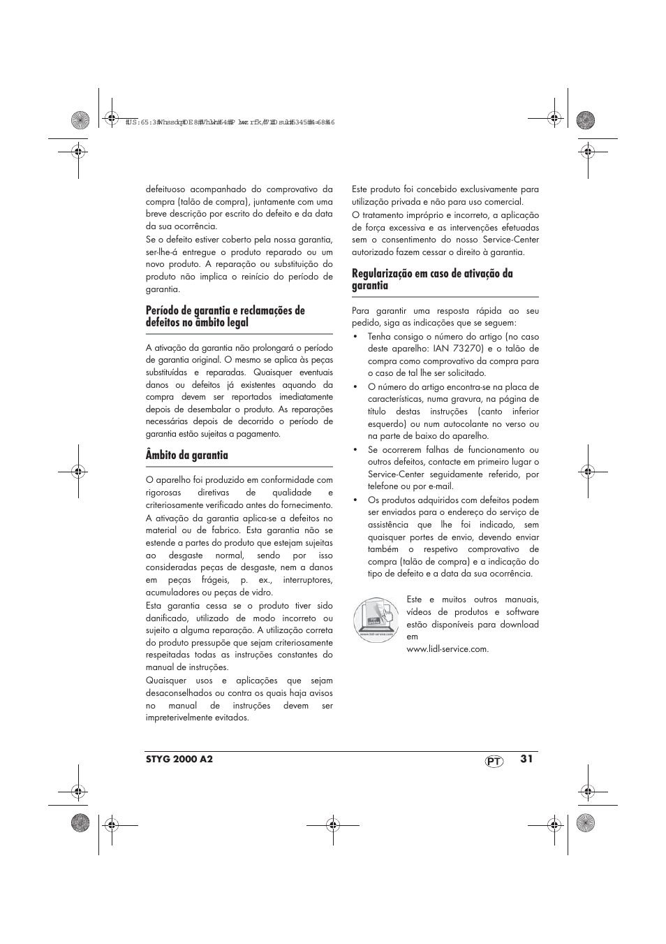 Âmbito da garantia, Regularização em caso de ativação da garantia | Silvercrest STYG 2000 A2 User Manual | Page 33 / 54