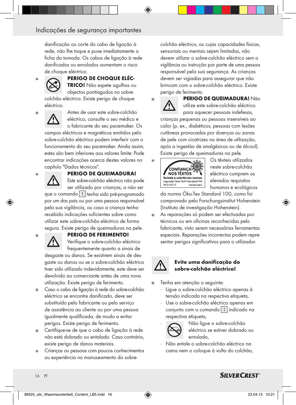 Indicações de segurança importantes | Silvercrest SWUB 85 B2 User Manual | Page 16 / 37