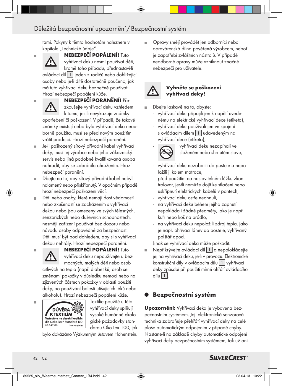 Bezpečnostní systém | Silvercrest SWUB 85 B2 User Manual | Page 42 / 63