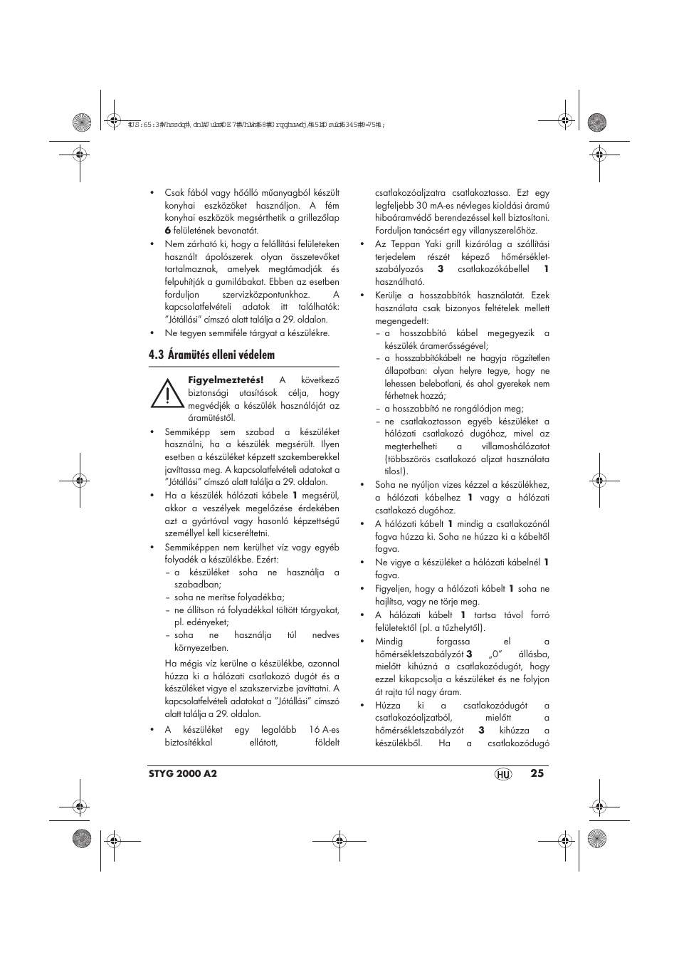 3 áramütés elleni védelem | Silvercrest STYG 2000 A2 User Manual | Page 27 / 70