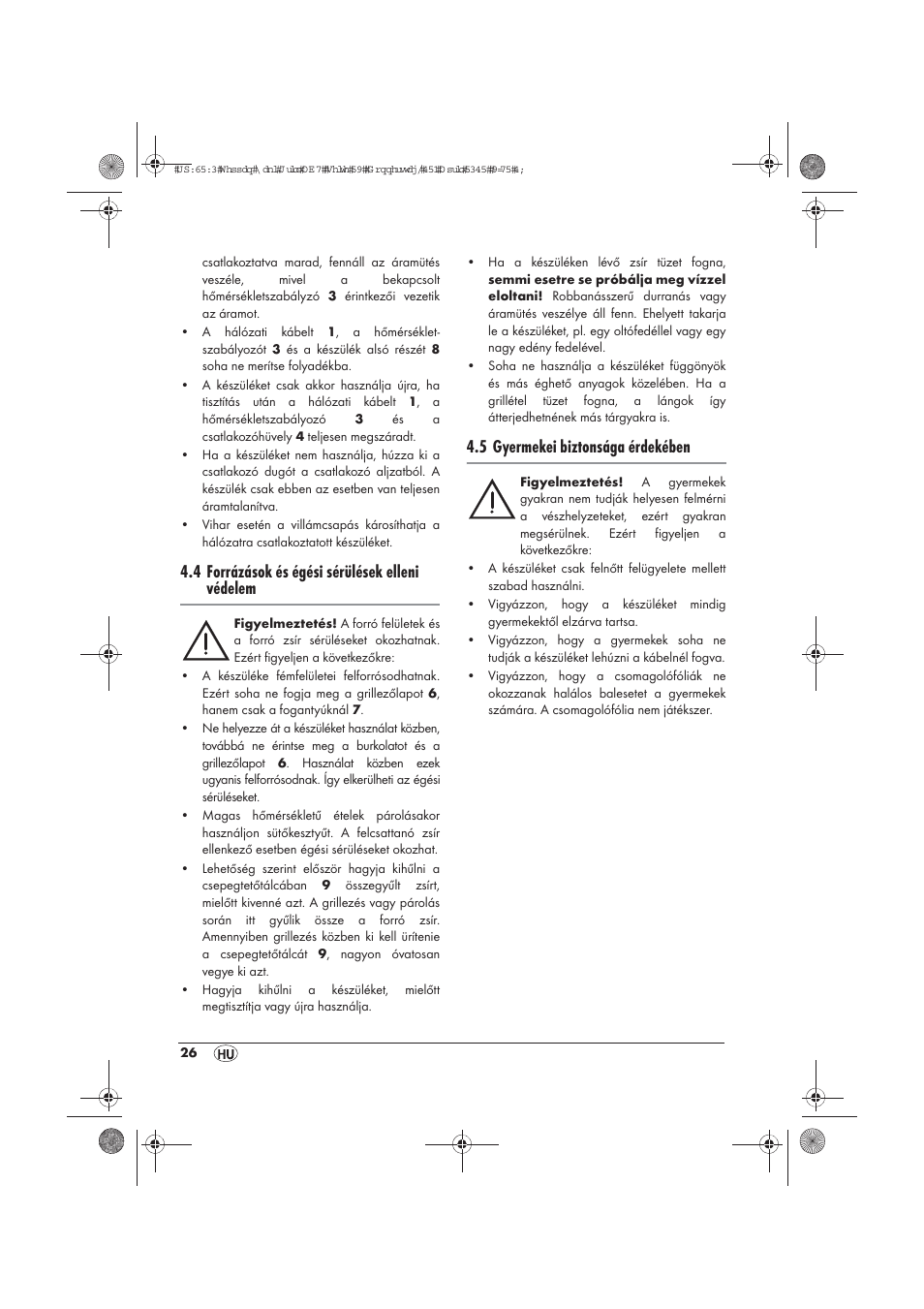 4 forrázások és égési sérülések elleni védelem, 5 gyermekei biztonsága érdekében | Silvercrest STYG 2000 A2 User Manual | Page 28 / 70