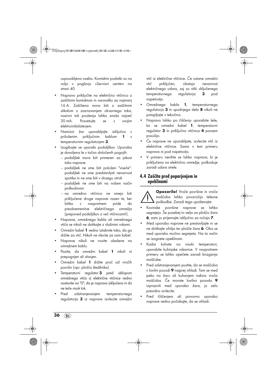 4 zaščita pred poparjenjem in opeklinami | Silvercrest STYG 2000 A2 User Manual | Page 38 / 70