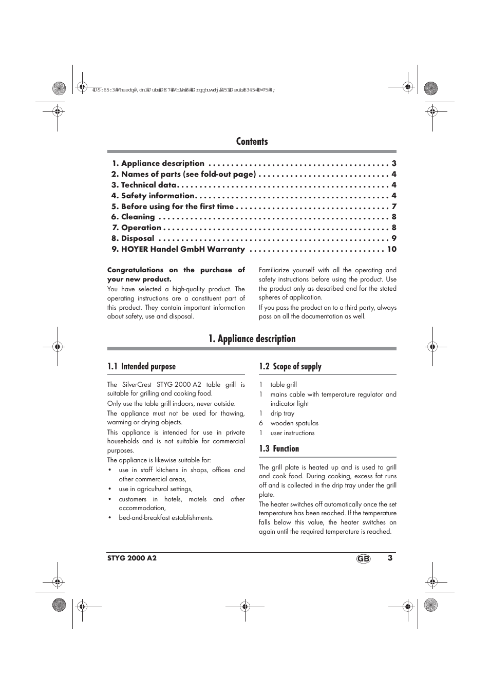 Silvercrest STYG 2000 A2 User Manual | Page 5 / 70