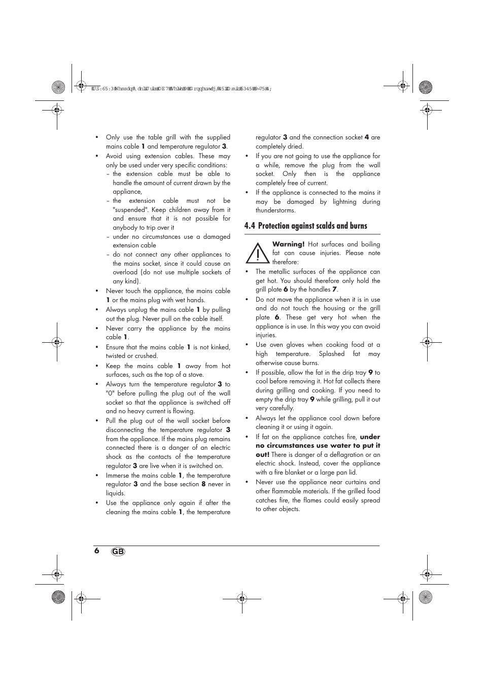 4 protection against scalds and burns | Silvercrest STYG 2000 A2 User Manual | Page 8 / 70