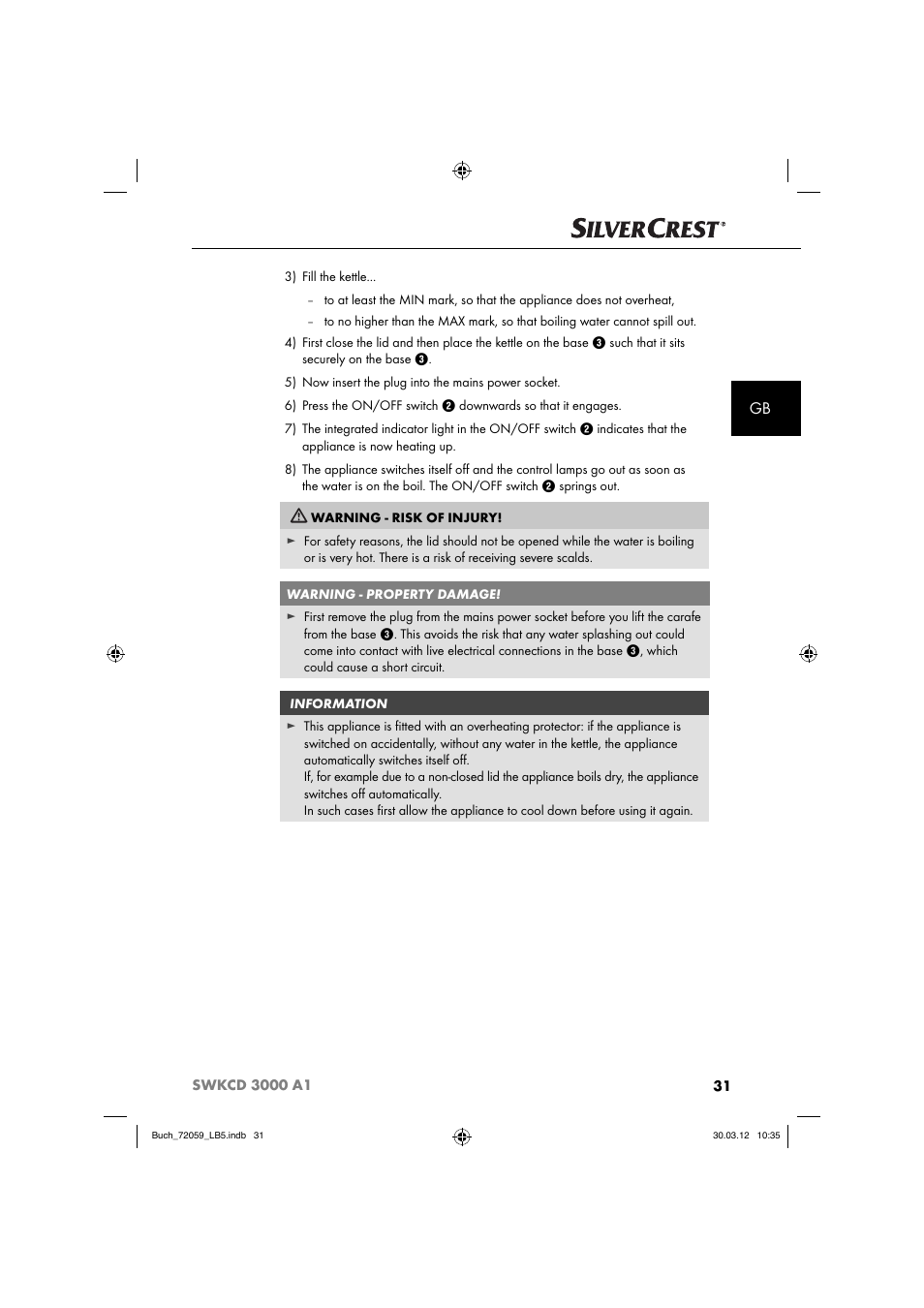 Silvercrest SWKCD 3000 A1 User Manual | Page 33 / 49