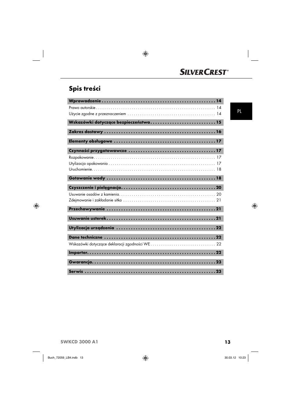 Silvercrest SWKCD 3000 A1 User Manual | Page 15 / 61