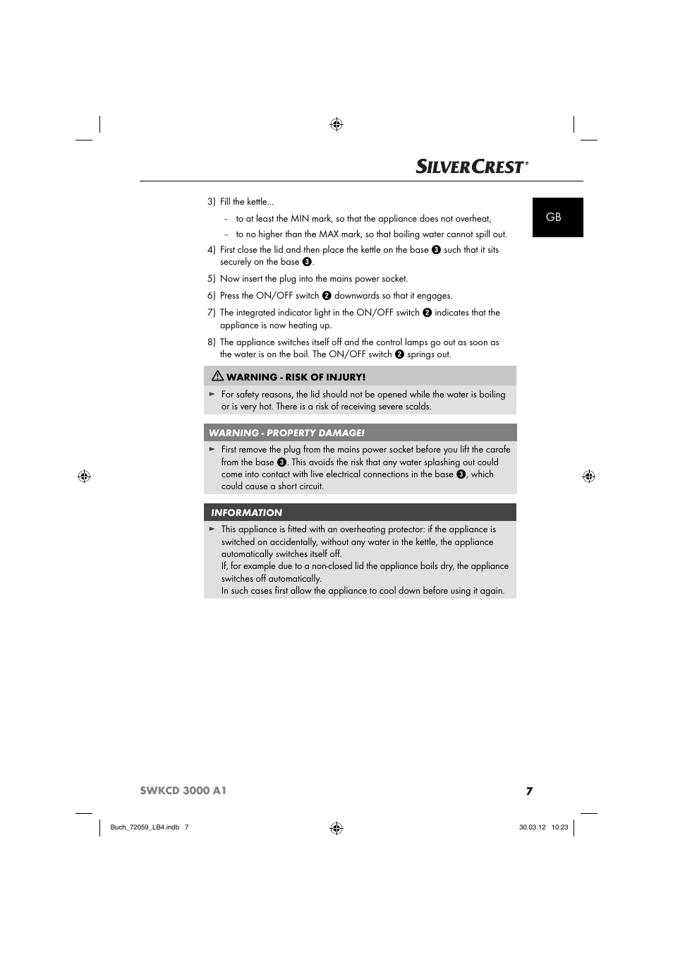 Silvercrest SWKCD 3000 A1 User Manual | Page 9 / 61