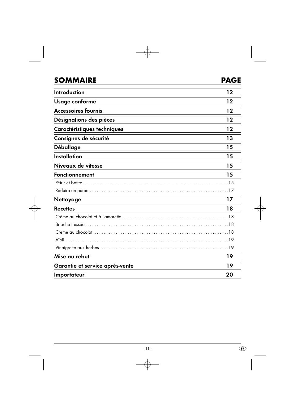 Sommaire page | Silvercrest SHMS 300 B1 User Manual | Page 14 / 44