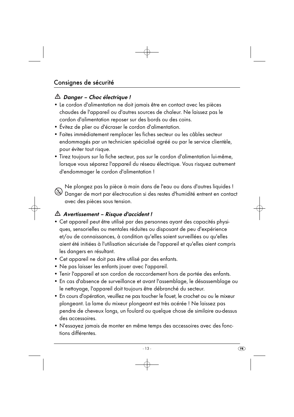 Consignes de sécurité | Silvercrest SHMS 300 B1 User Manual | Page 16 / 44