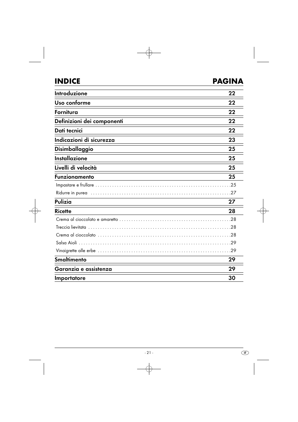 Indice pagina | Silvercrest SHMS 300 B1 User Manual | Page 24 / 44