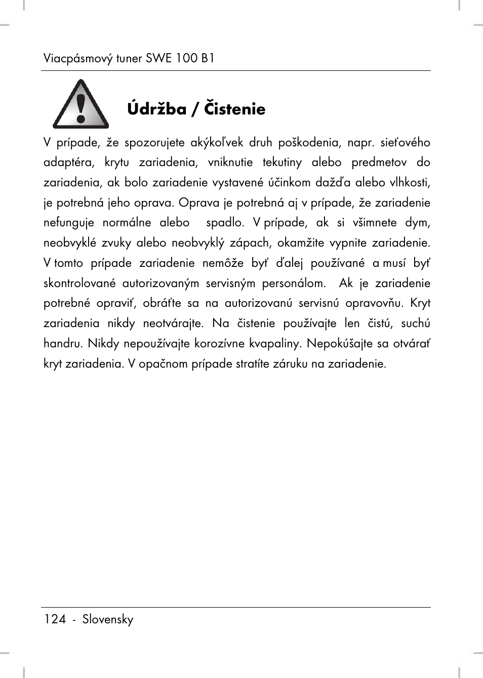 Údržba / čistenie | Silvercrest SWE 100 B1 User Manual | Page 126 / 174