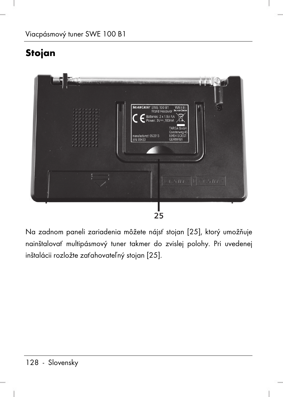 Stojan | Silvercrest SWE 100 B1 User Manual | Page 130 / 174