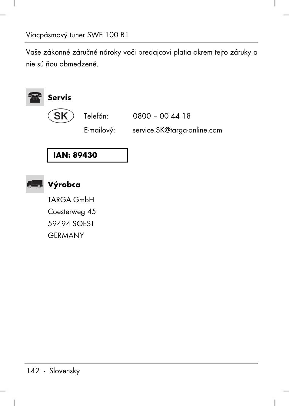 Silvercrest SWE 100 B1 User Manual | Page 144 / 174