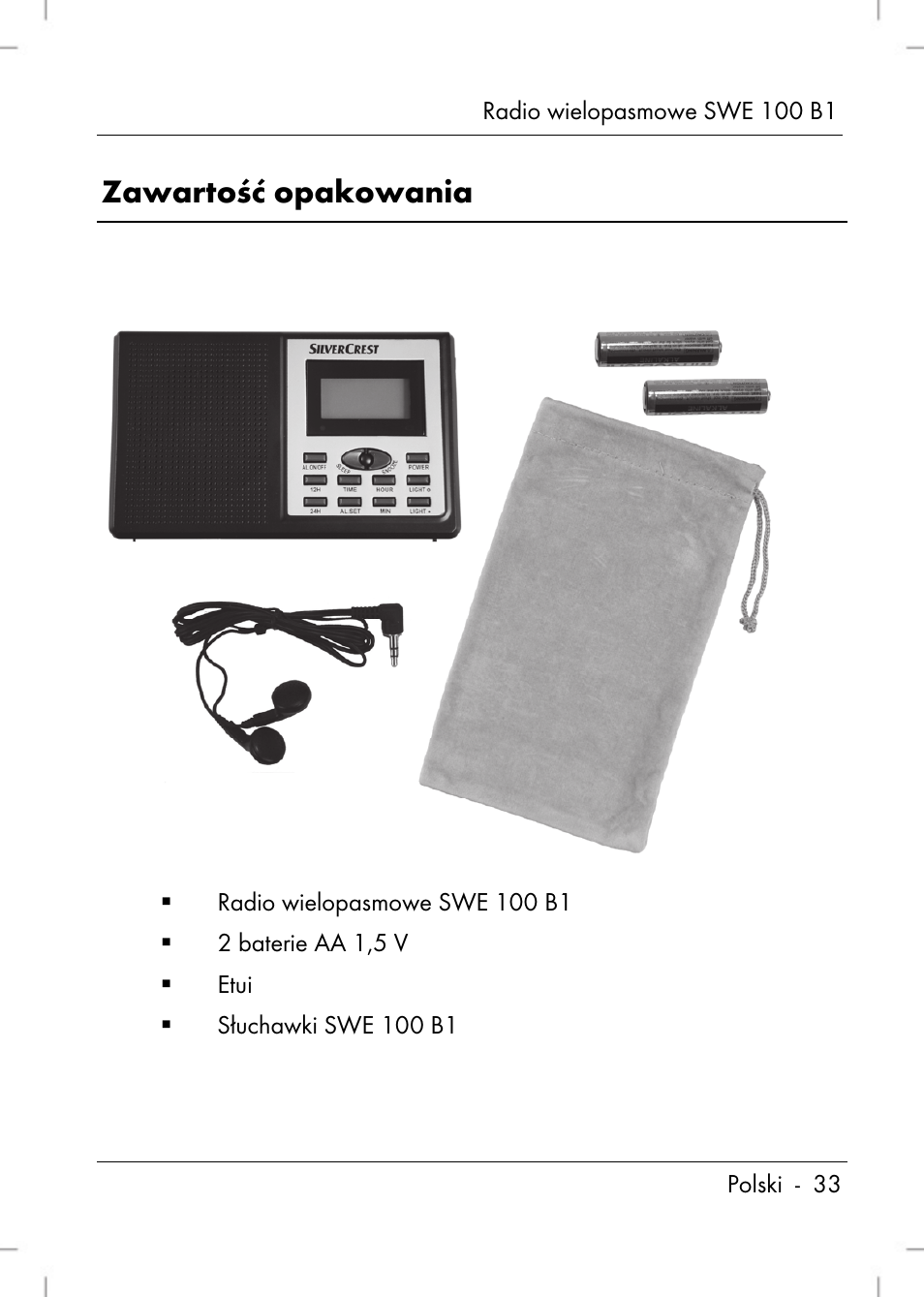 Zawartość opakowania | Silvercrest SWE 100 B1 User Manual | Page 35 / 174