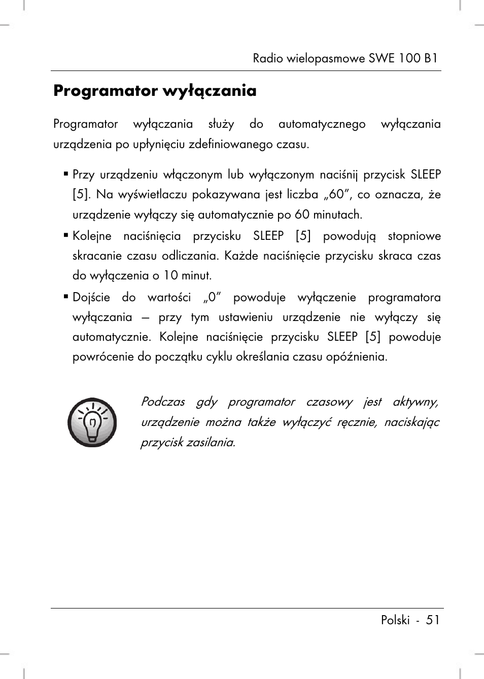 Programator wyłączania | Silvercrest SWE 100 B1 User Manual | Page 53 / 174