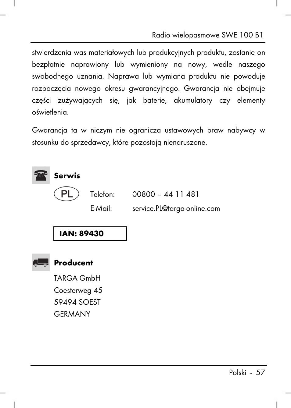 Silvercrest SWE 100 B1 User Manual | Page 59 / 174