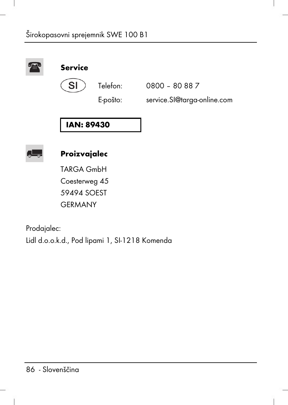 Silvercrest SWE 100 B1 User Manual | Page 88 / 174