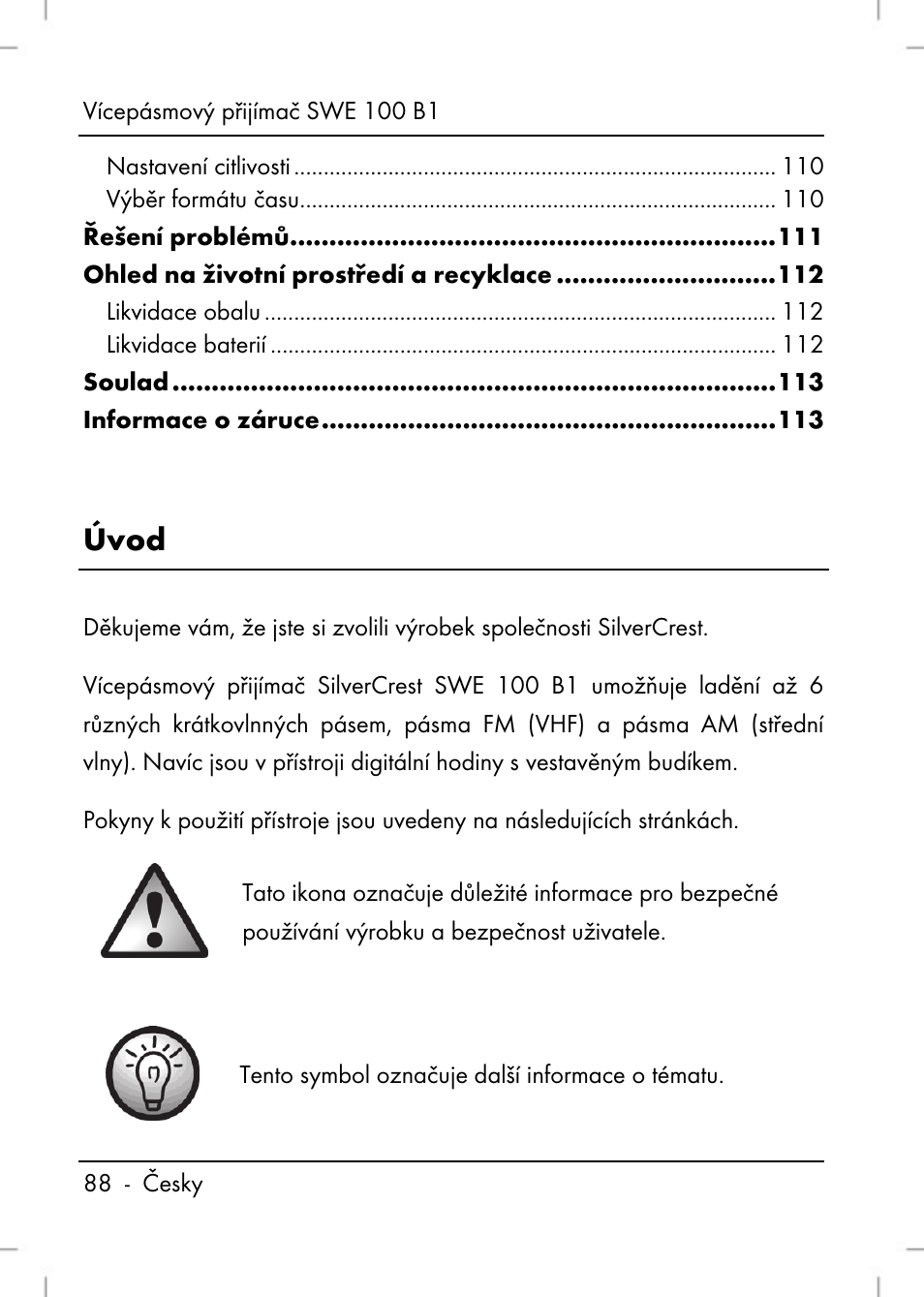 Úvod | Silvercrest SWE 100 B1 User Manual | Page 90 / 174