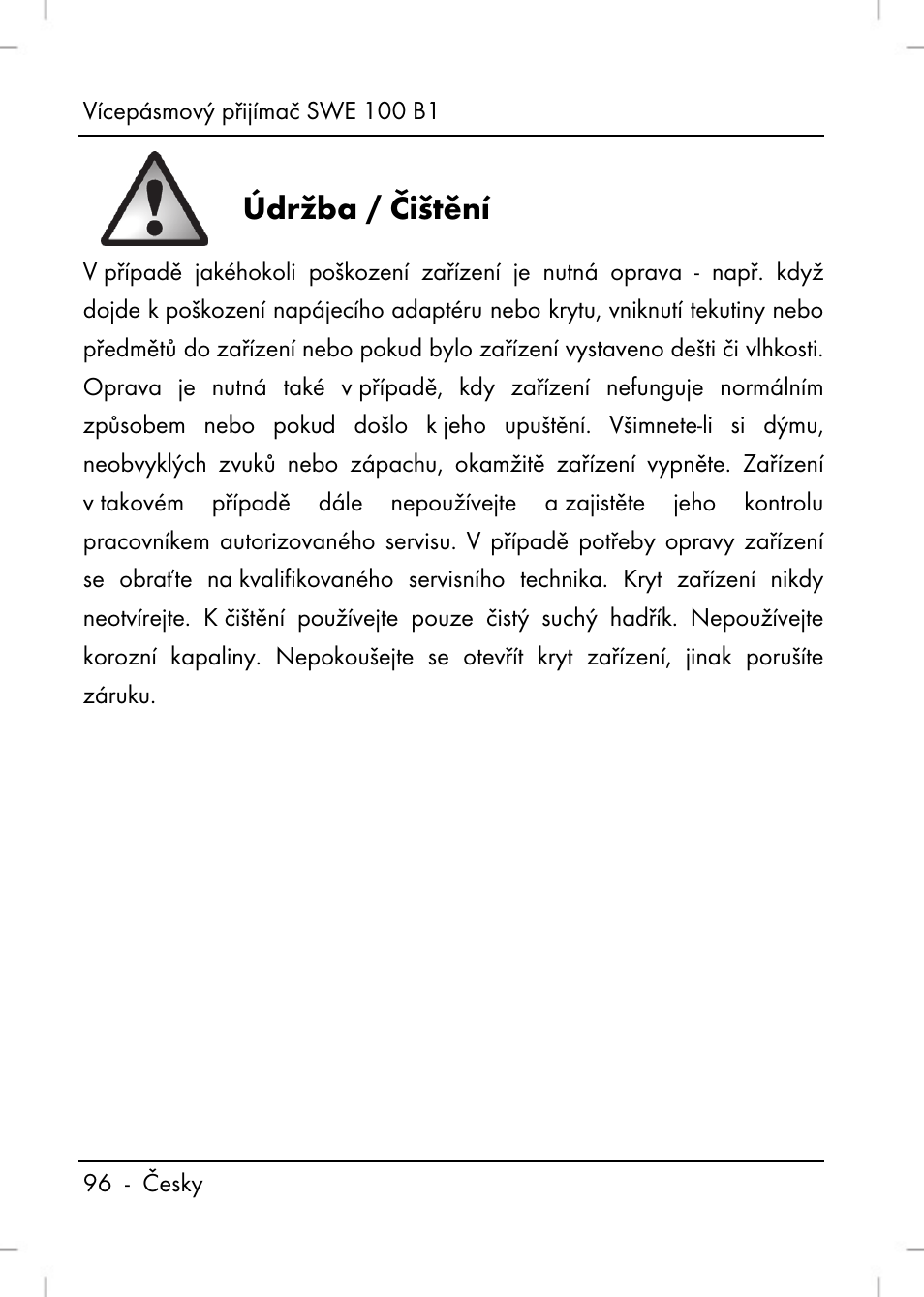 Údržba / čištění | Silvercrest SWE 100 B1 User Manual | Page 98 / 174