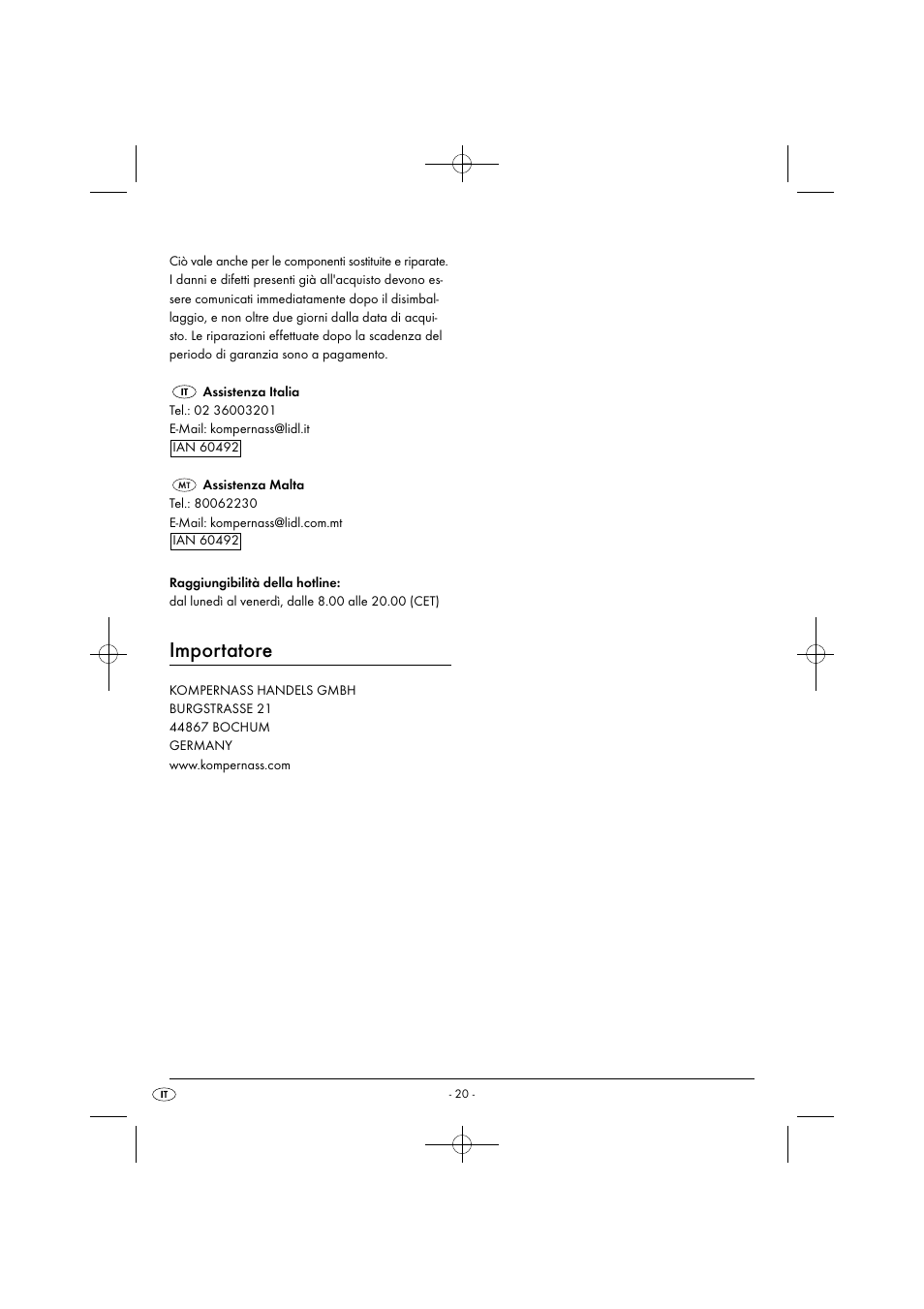 Importatore | Silvercrest SHMS 300 B1 User Manual | Page 23 / 54