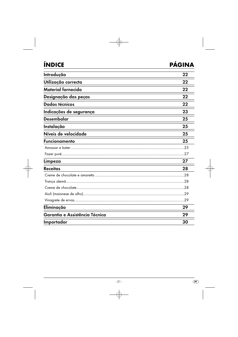 Índice página | Silvercrest SHMS 300 B1 User Manual | Page 24 / 54