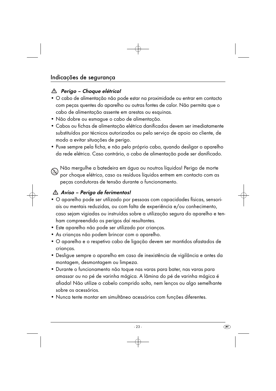 Indicações de segurança | Silvercrest SHMS 300 B1 User Manual | Page 26 / 54