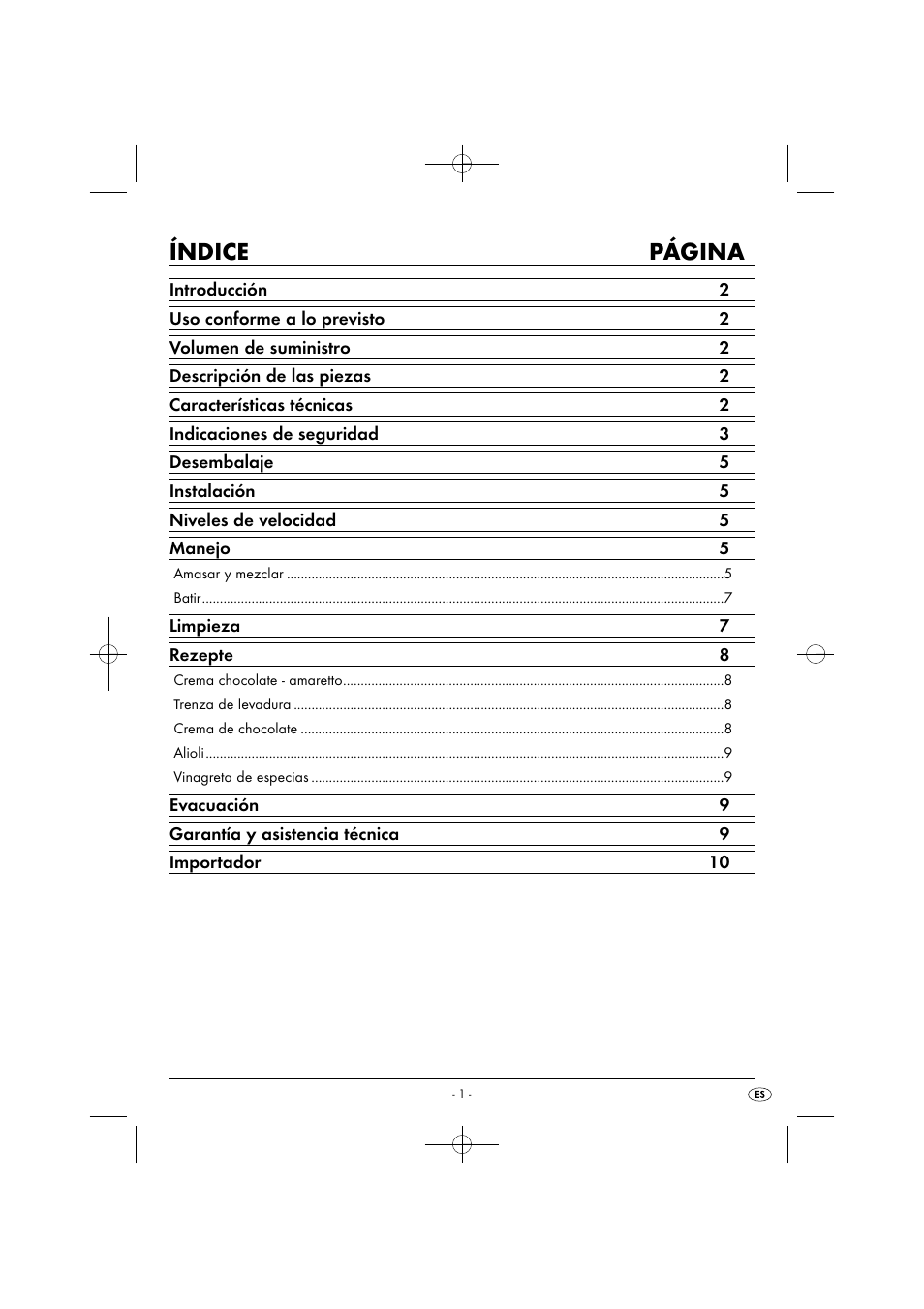 Índice página | Silvercrest SHMS 300 B1 User Manual | Page 4 / 54