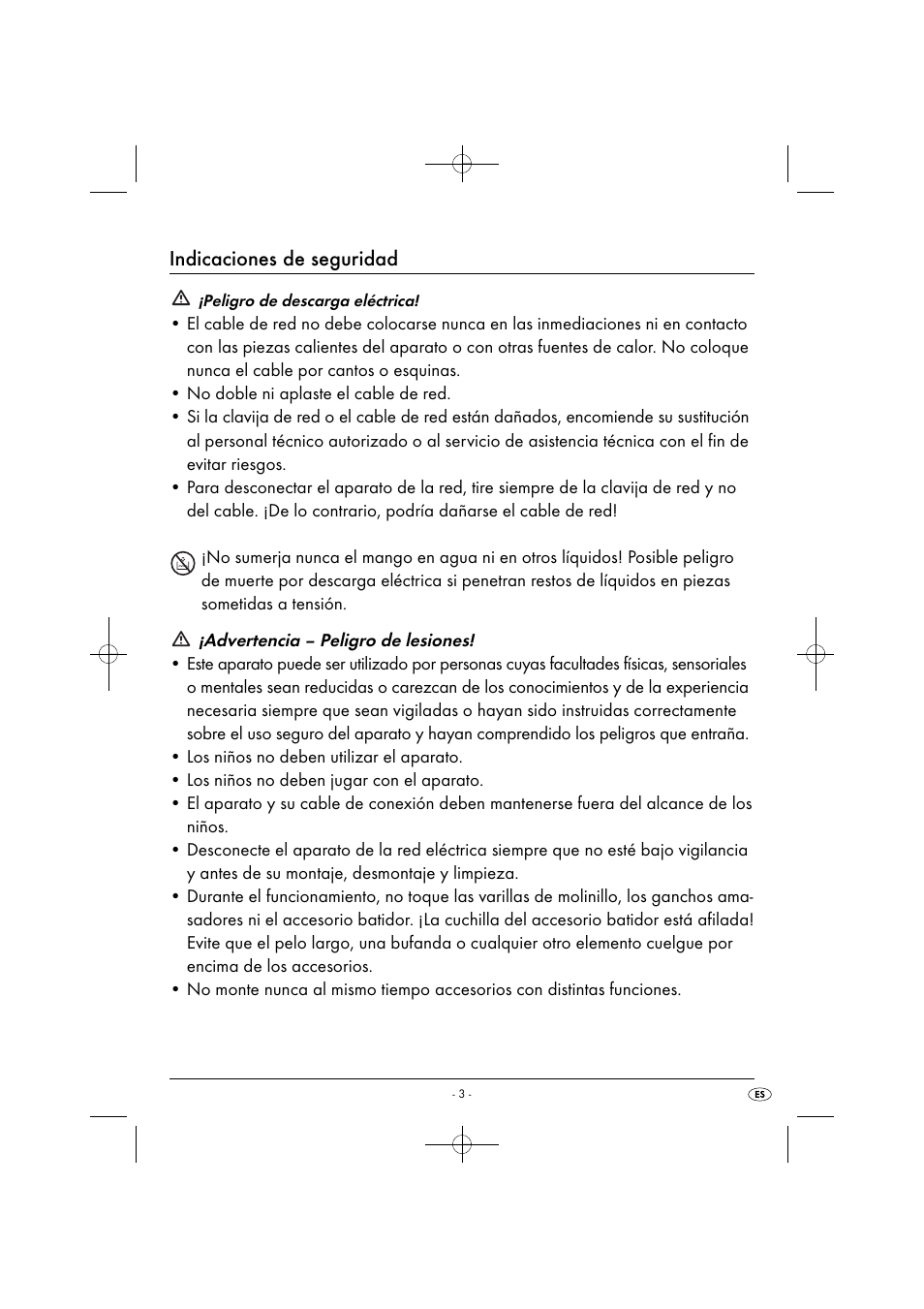 Indicaciones de seguridad | Silvercrest SHMS 300 B1 User Manual | Page 6 / 54