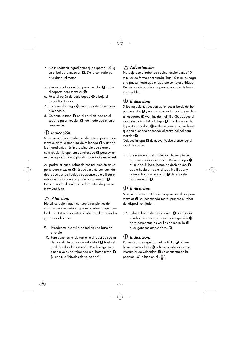 Indicación, Atención, Advertencia | Silvercrest SHMS 300 B1 User Manual | Page 9 / 54