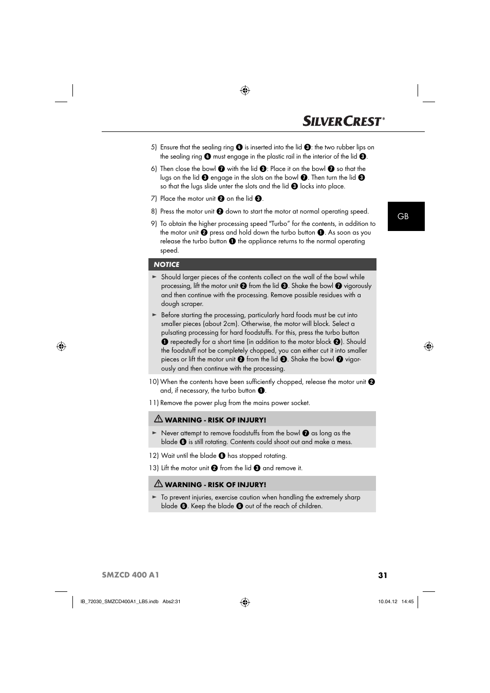 Silvercrest SMZCD 400 A1 User Manual | Page 33 / 50